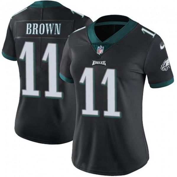 Women's Philadelphia Eagles #11 A.J. Brown Black Vapor Untouchable Limited Stitched Football Jersey(Run Small)